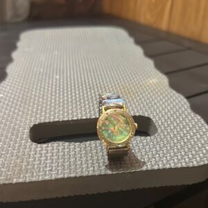 Vintage Jacques couture Watch with abalone shell , wristband and face  it works